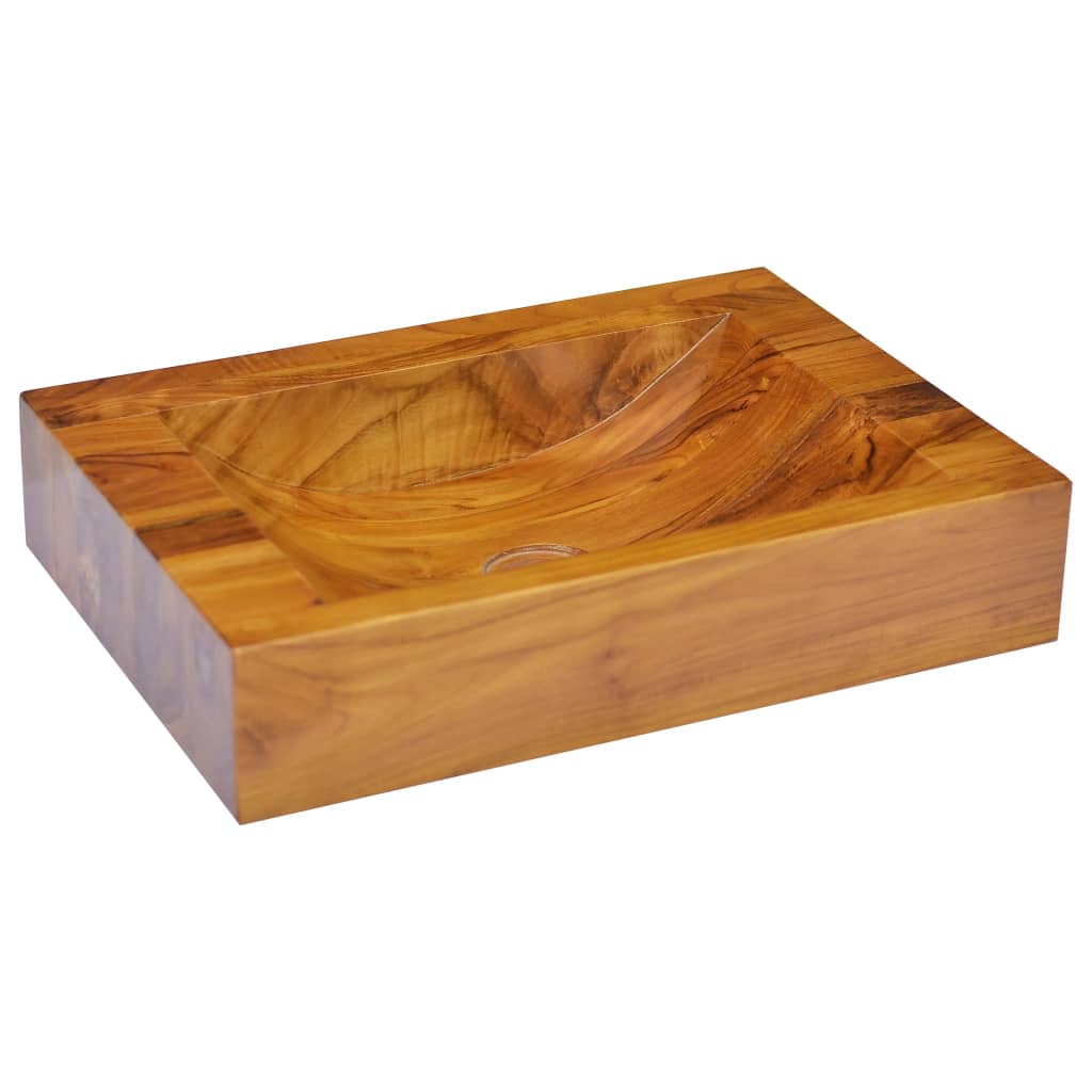 VidaXL Lavabo 50x35x10 cm bois de teck massif