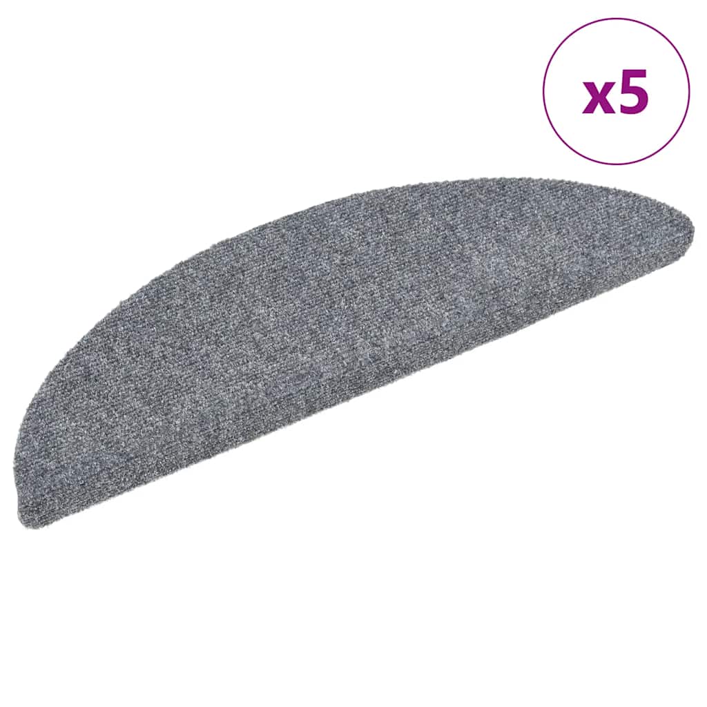 Vidaxl Stair Mats auto-adhésif 5 pièces 56x17x3 cm Grey clair semi-terr