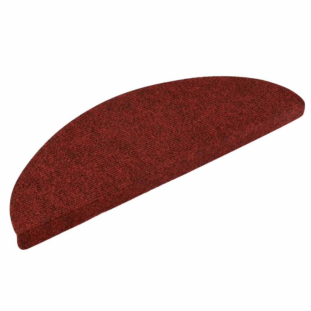Vidaxl Stair Mats auto-adhésif 10 ST 56X17X3 CM Bordeaux Red Semi-Round