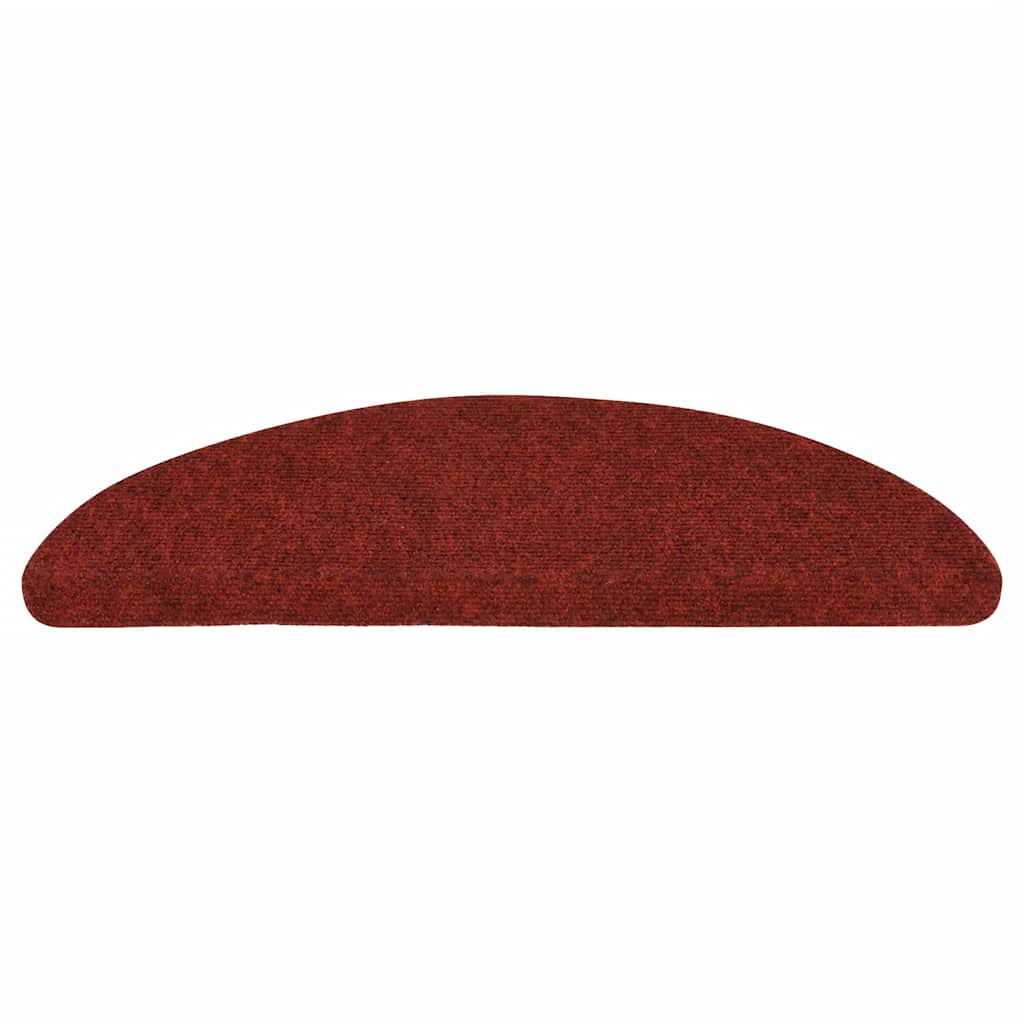 Vidaxl Stair Mats auto-adhésif 10 ST 56X17X3 CM Bordeaux Red Semi-Round