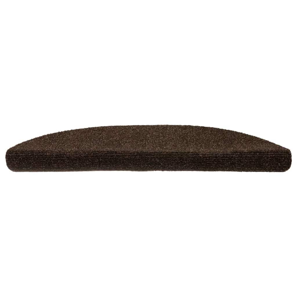 Vidaxl Mat à escalier auto-adhésif 5 pièces 56x17x3 cm semi-terrains bruns
