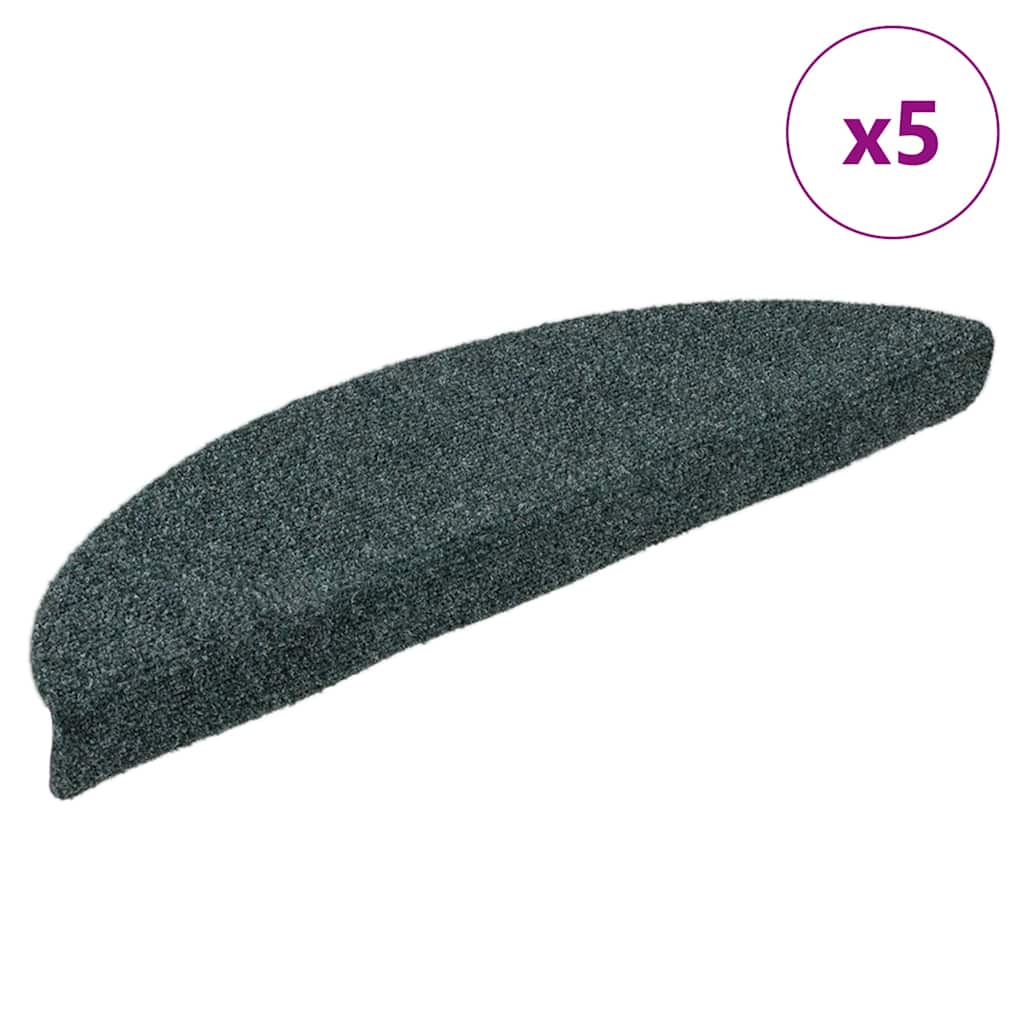 Vidaxx tapis d'escalier autocollants 5 pièces 56x17x3 cm vert semi-circulaire