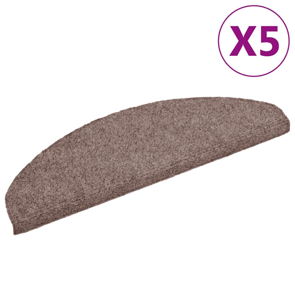 Vidaxx tapis d'escalier auto-adhésifs 5 pièces 65x21x4 cm marron clair semi-circulaire grand