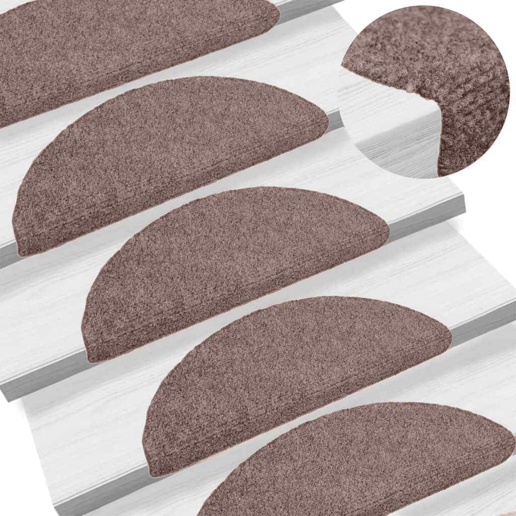 Vidaxx tapis d'escalier auto-adhésifs 5 pièces 65x21x4 cm marron clair semi-circulaire grand