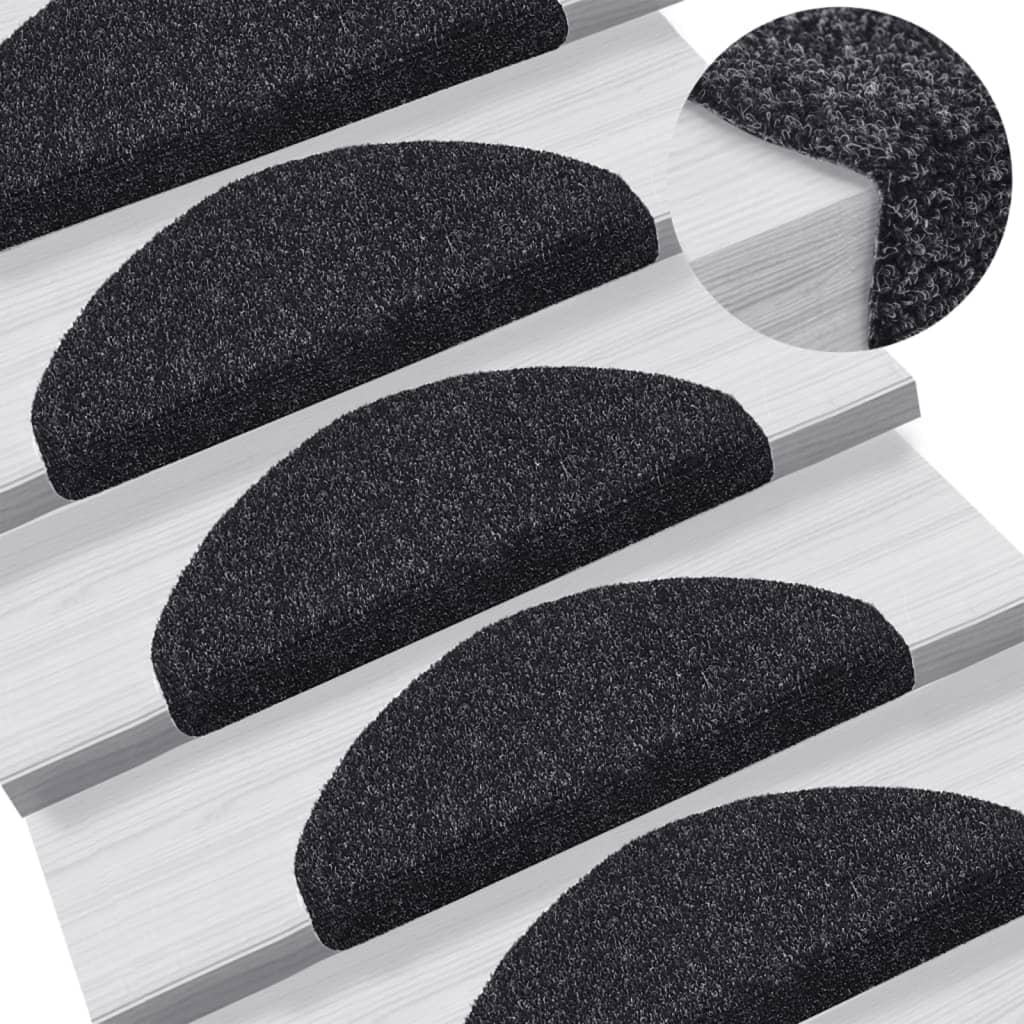 Vidaxl Mat à escalier auto-adhésif 10 pièces 65x21x4 cm semi-rounds grandes
