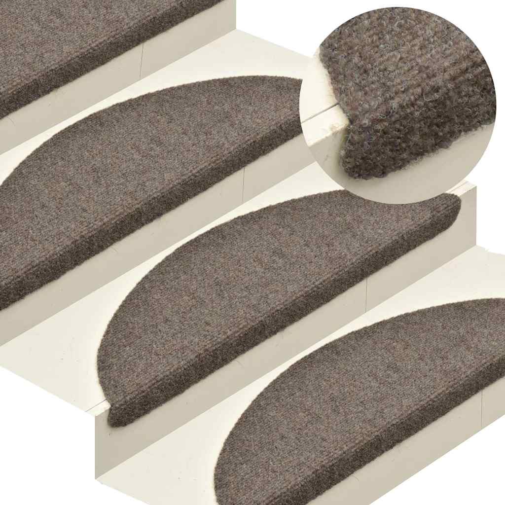 Vidaxl Mat à escalier auto-adhésif 5 pièces 65x21x4 cm hémisphère beige grand