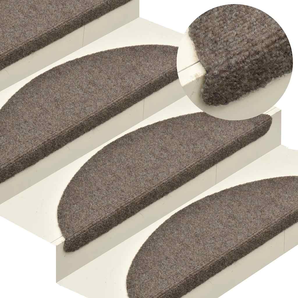 Mattes d'escalier vidaxl auto-adhésifs 10 st 65x21x4 cm hémisphère beige grand