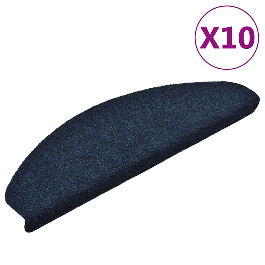 Vidaxx tapis d'escalier autocollants 10 pièces 65x21x4 cm bleu marine semi-circulaire grand