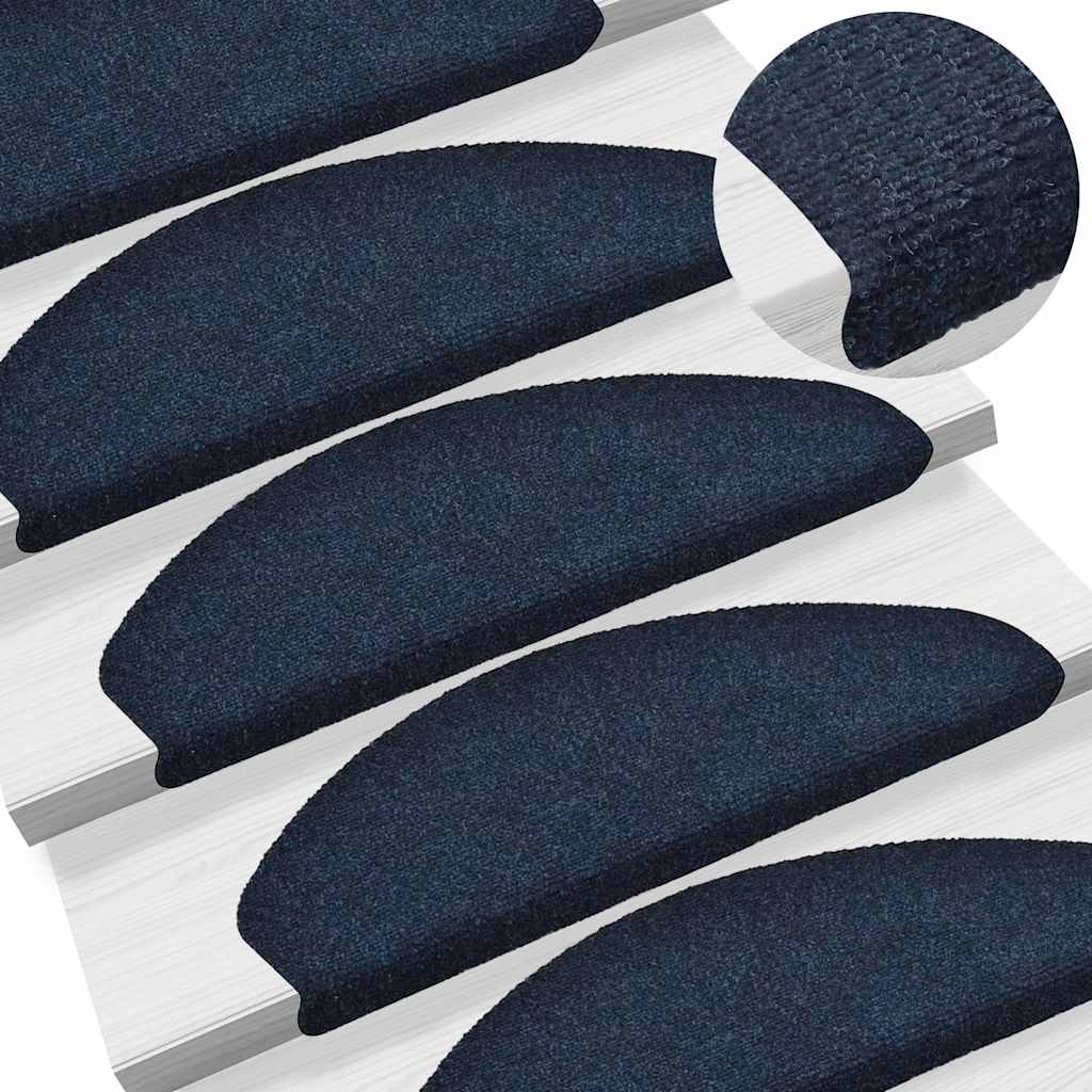 Vidaxx tapis d'escalier autocollants 10 pièces 65x21x4 cm bleu marine semi-circulaire grand
