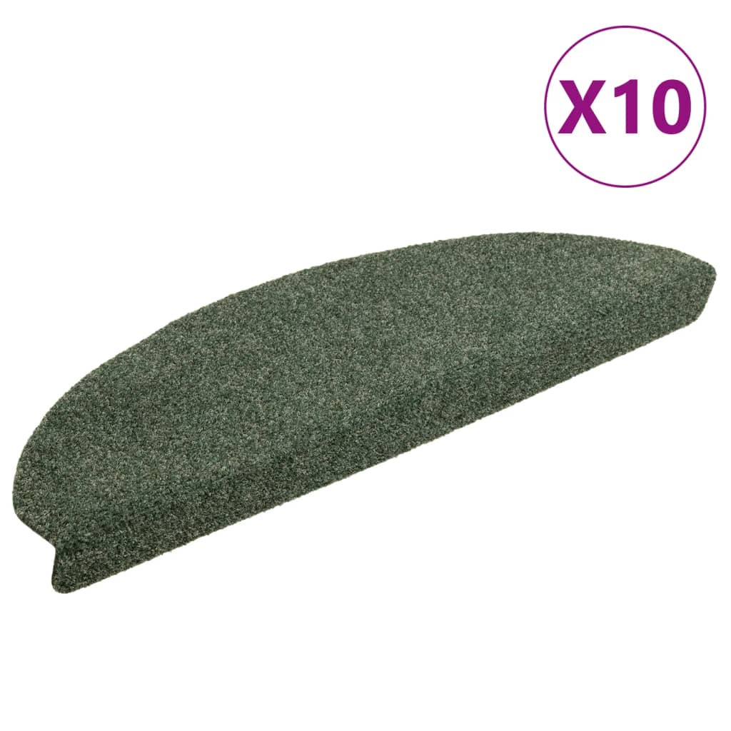 Vidaxx tapis d'escalier auto-adhésifs 10 pièces 65x21x4 cm vert semi-circulaire grand
