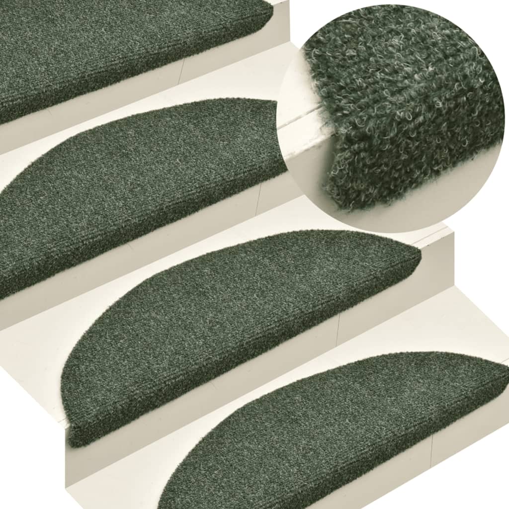 Vidaxx tapis d'escalier auto-adhésifs 10 pièces 65x21x4 cm vert semi-circulaire grand