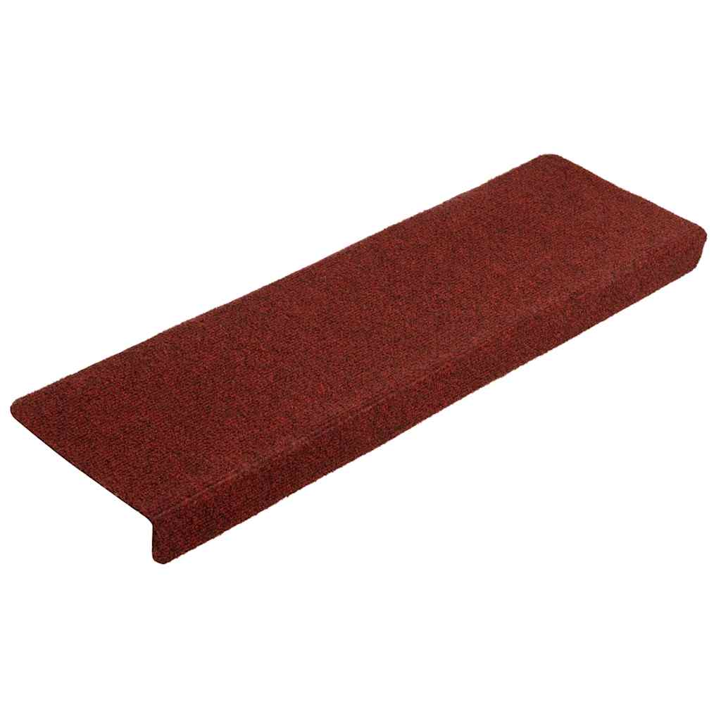 Vidaxl Mat à escalier auto-adhésif 5 pièces 65x21x4 cm Bordeaux Red rectangulaire bord