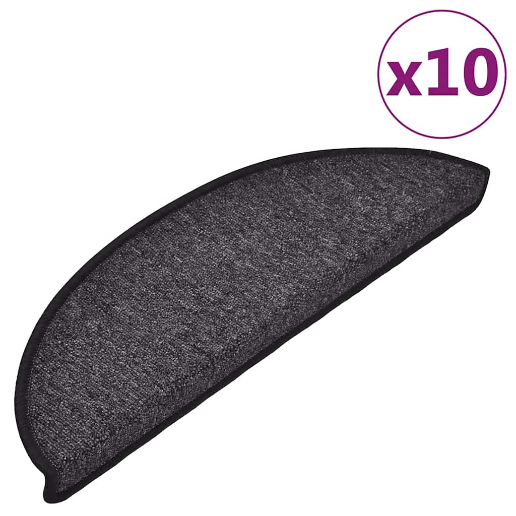 Mattes d'escalier Vidaxl 10 ST 56X17X3 cm Hémisphère anthracite