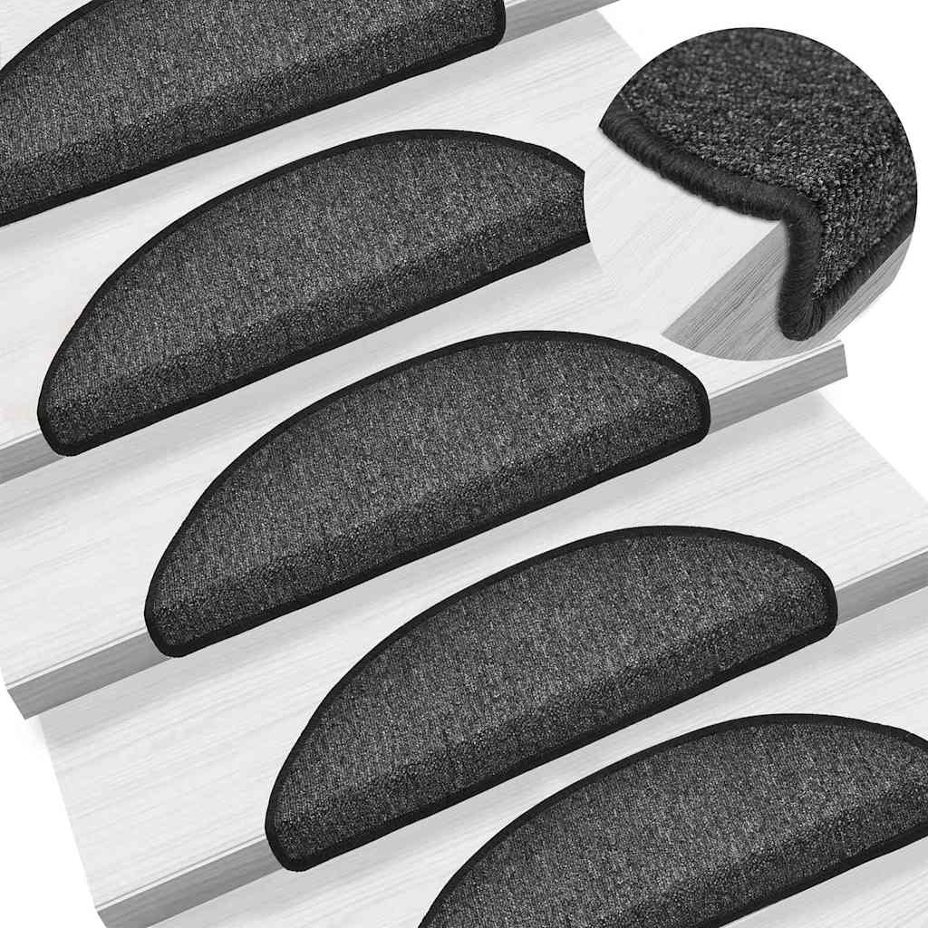 Mattes d'escalier Vidaxl 10 ST 56X17X3 cm Hémisphère anthracite