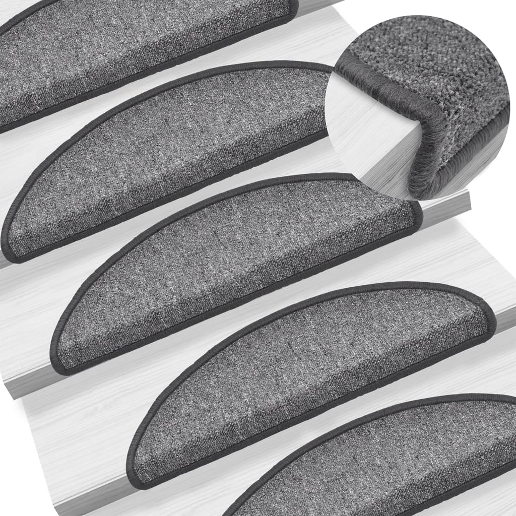 Mattes d'escalier Vidaxl 10 st 56x17x3 cm Hémisphère gris foncé