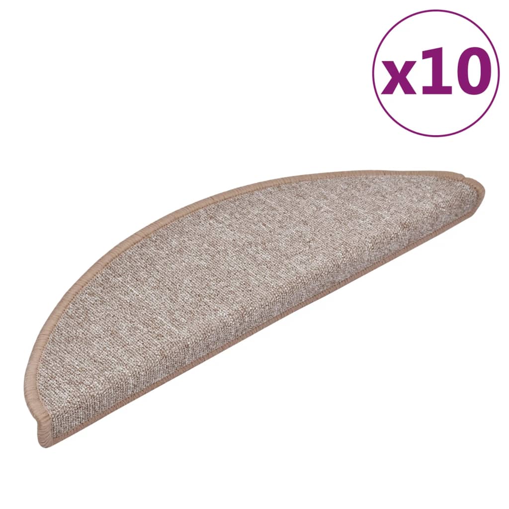 Mattes d'escalier Vidaxl 10 st 56x17x3 cm Hémisphère brun clair