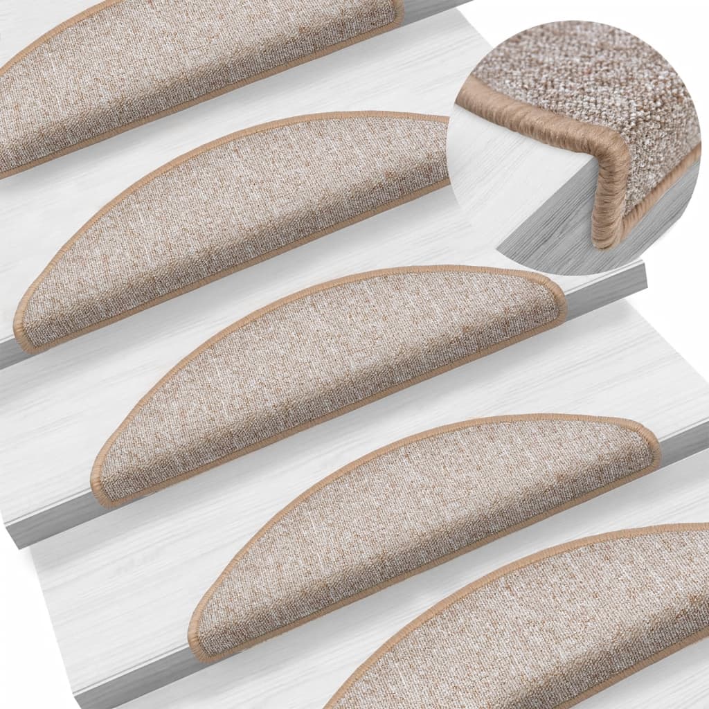 Mattes d'escalier Vidaxl 10 st 56x17x3 cm Hémisphère brun clair