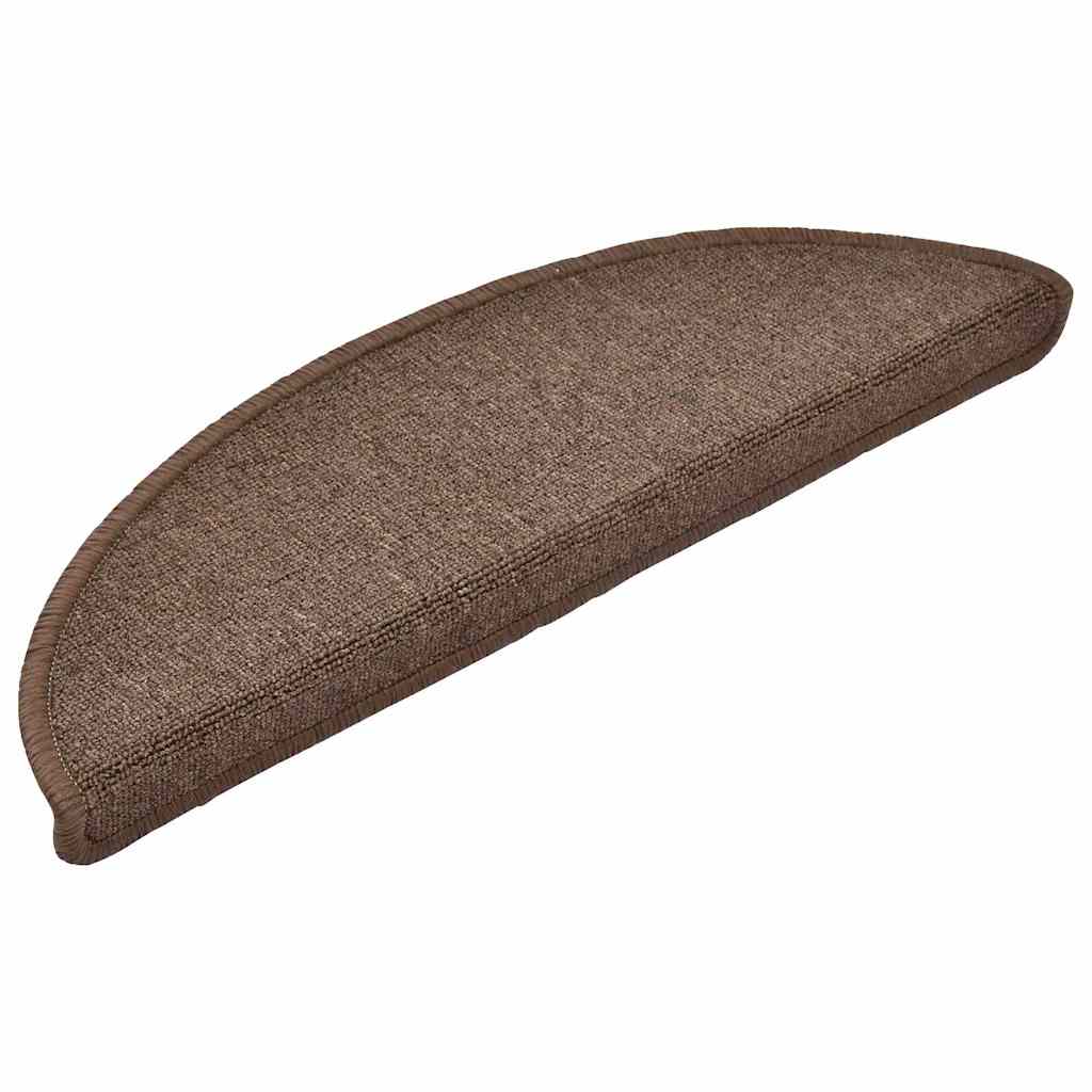 VidaXL tapis d'escalier 10 pcs 56x17x3 cm marron café semi-circulaire