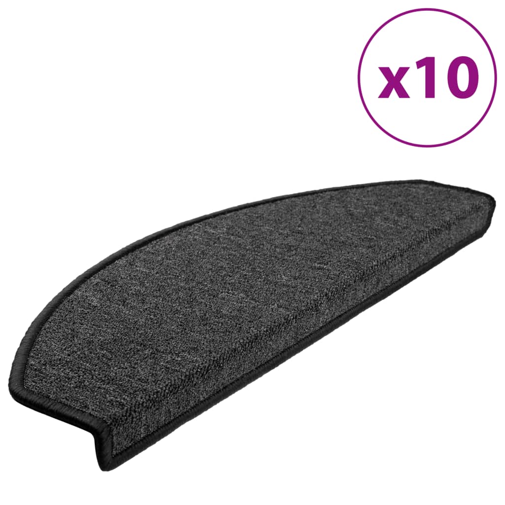 Mattes d'escalier Vidaxl 10 st 65x24x4 cm Hémisphère anthracite grand