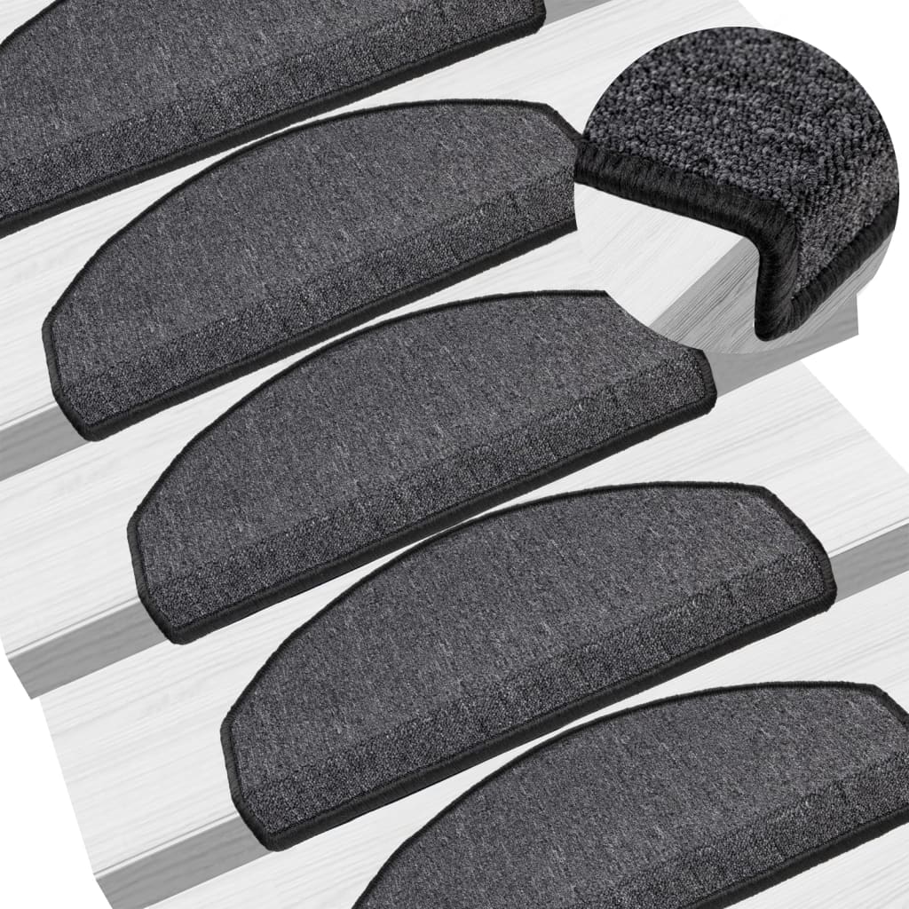 Mattes d'escalier Vidaxl 10 st 65x24x4 cm Hémisphère anthracite grand