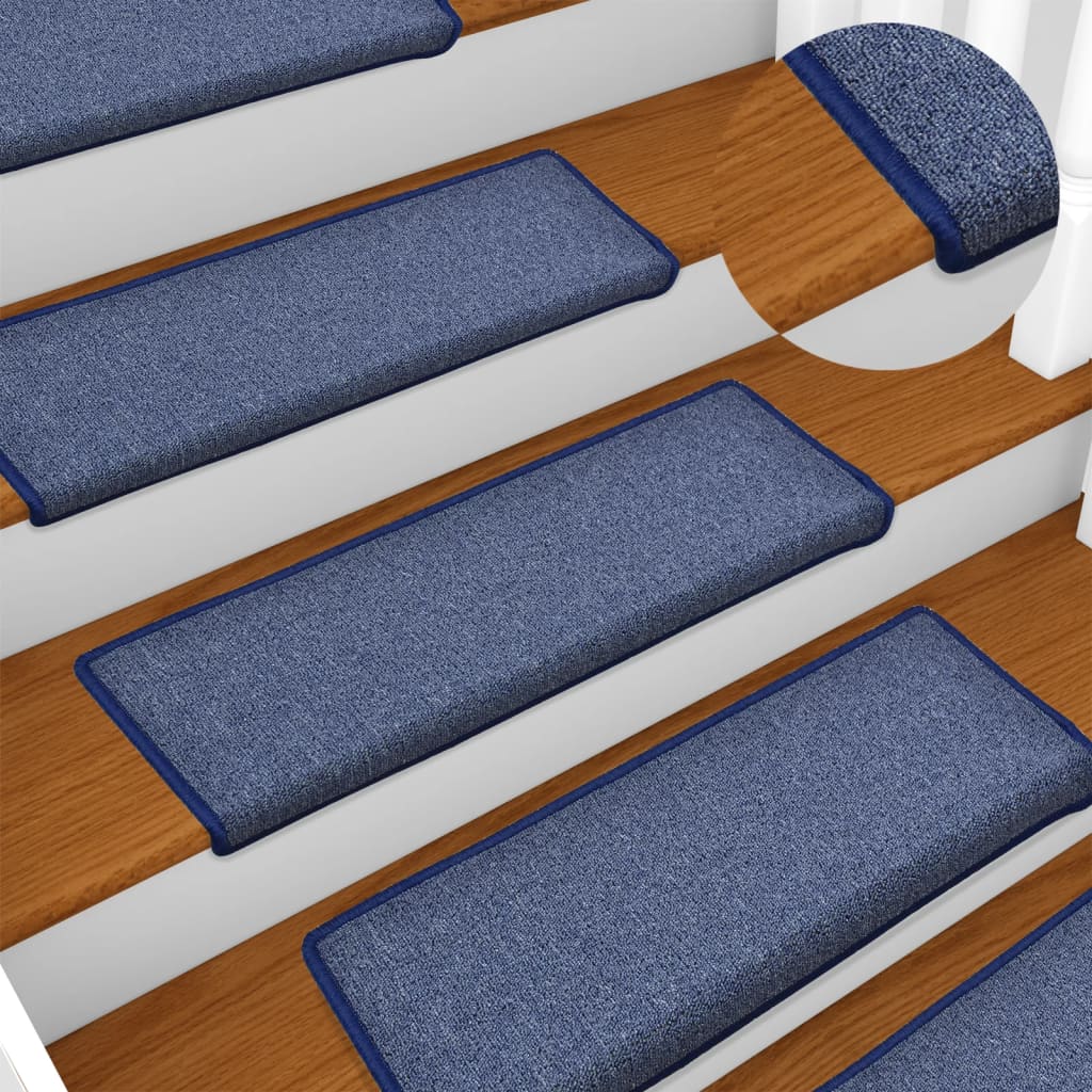 Vidaxx tapis d'escalier 5 pcs 65x21x4 cm bleu