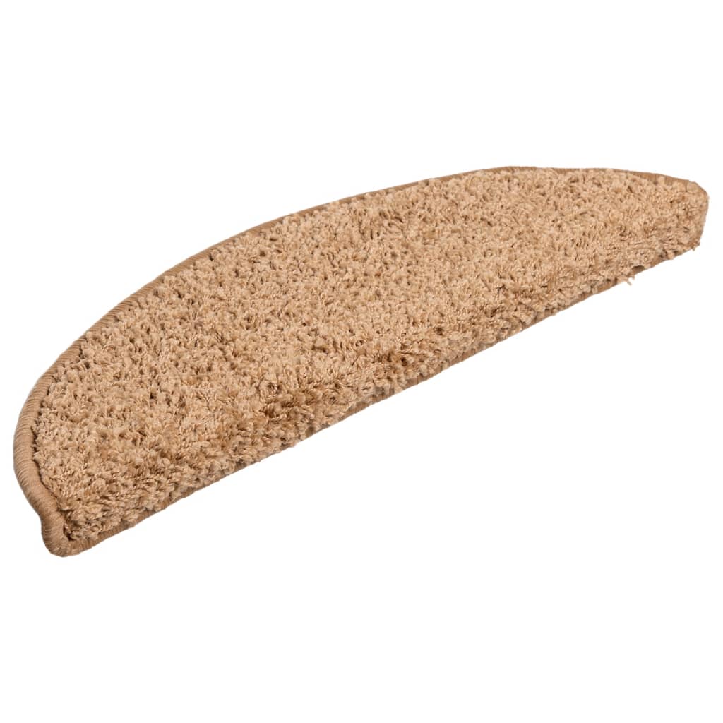 Vidaxx tapis d'escalier 10 pcs 56x17x3 cm beige semi-circulaire