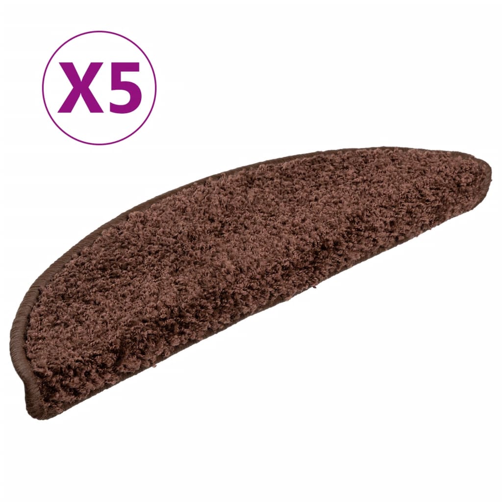 Vidaxl Mat à escalier 5 ST 56x17x3 cm brun