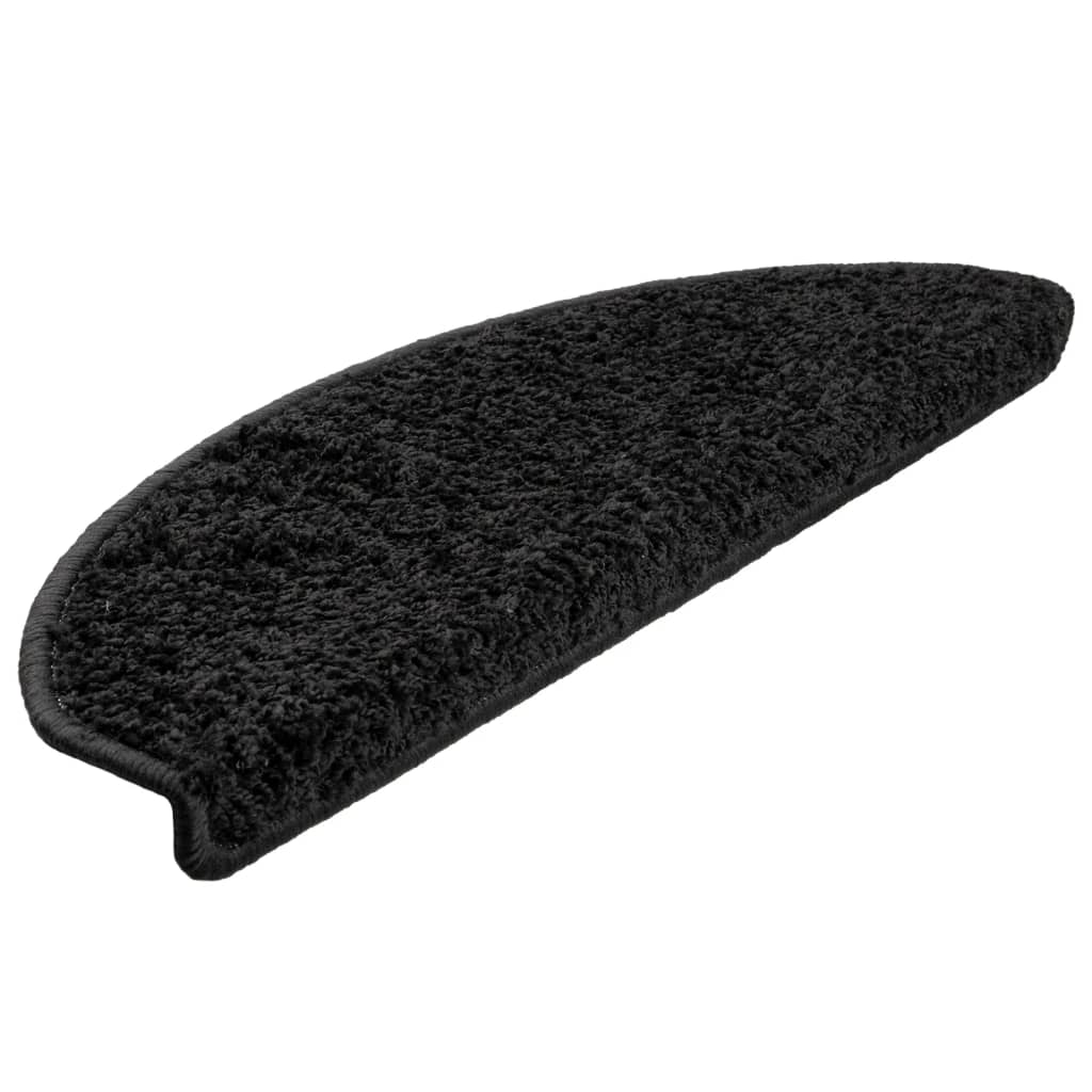 Vidaxl Mat à escalier 10 ST 65X21X4 CM BLACK SEMI-ROUNDS