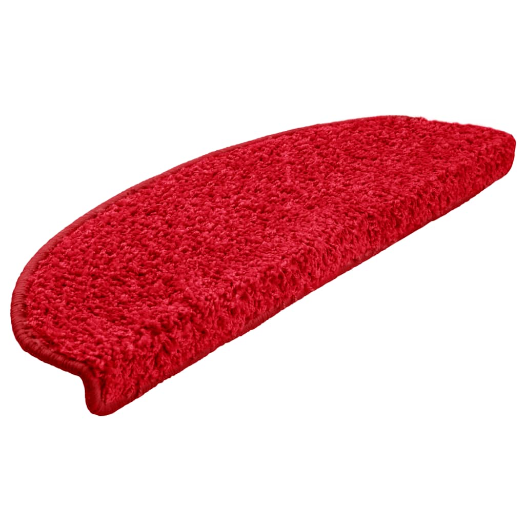 VidaXL tapis d'escalier 10 pcs 65x21x4 cm rouge semi-circulaire grand