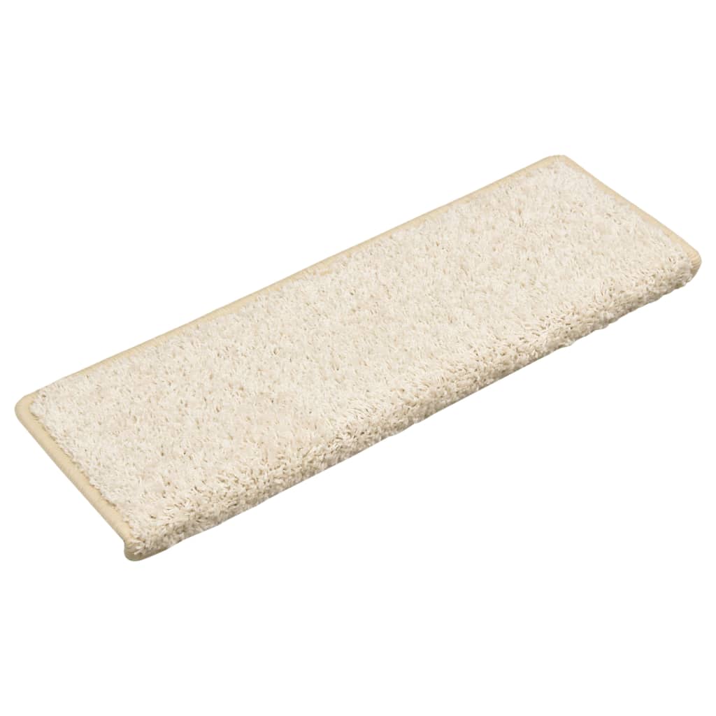 VidaXL tapis d'escalier 10 pcs 65x21x4 cm blanc