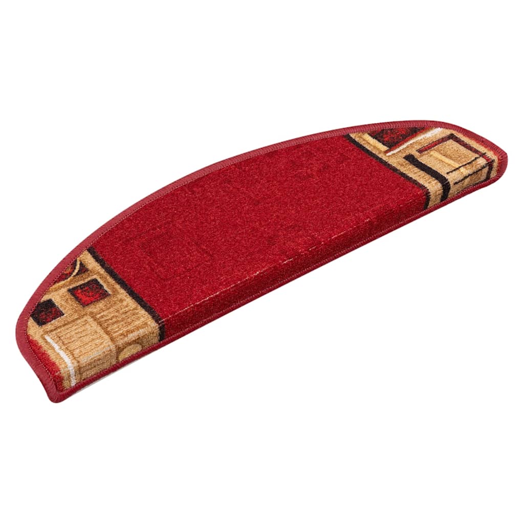 VidaXL tapis d'escalier auto-adhésif 5 pcs 65x21x4 cm rouge