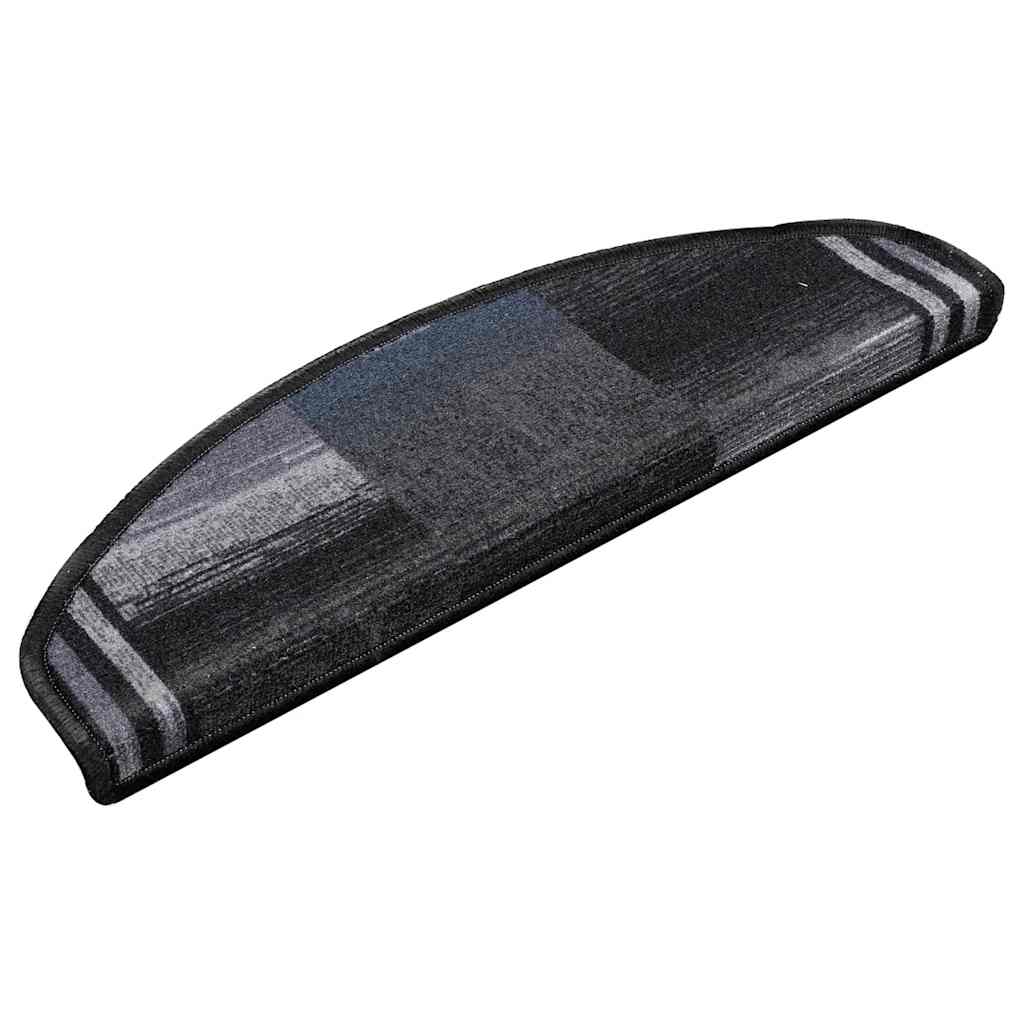 VidaXL tapis d'escalier auto-adhésifs 10 pcs 65x21x4 cm noir et gris
