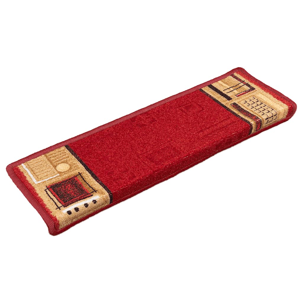 VidaXL tapis d'escalier auto-adhésif 5 pcs 65x21x4 cm rouge