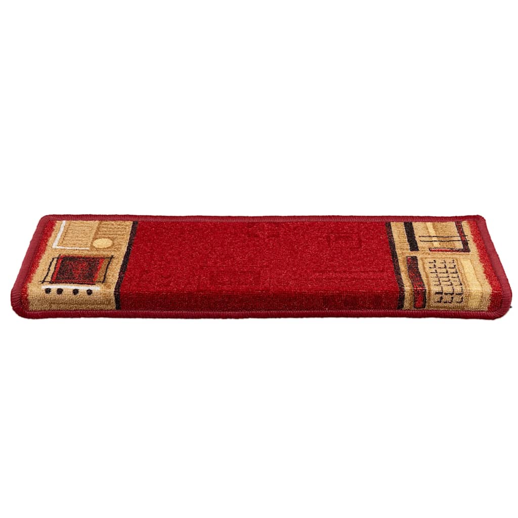 VidaXL tapis d'escalier auto-adhésif 5 pcs 65x21x4 cm rouge