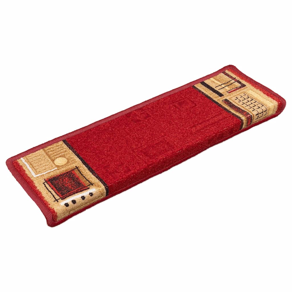 VidaXL tapis d'escalier auto-adhésifs 10 pcs 65x21x4 cm rouge
