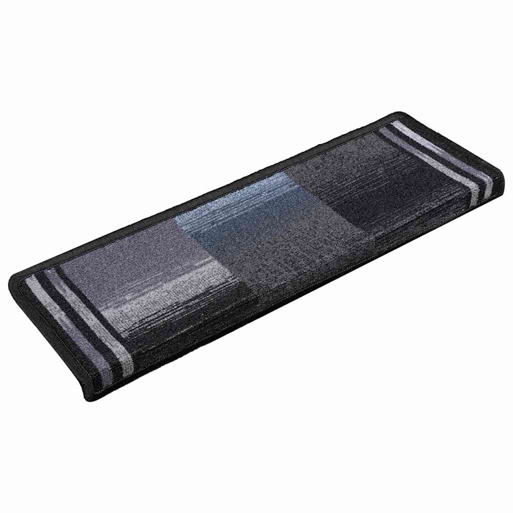 VidaXL tapis d'escalier auto-adhésifs 10 pcs 65x21x4 cm noir et gris