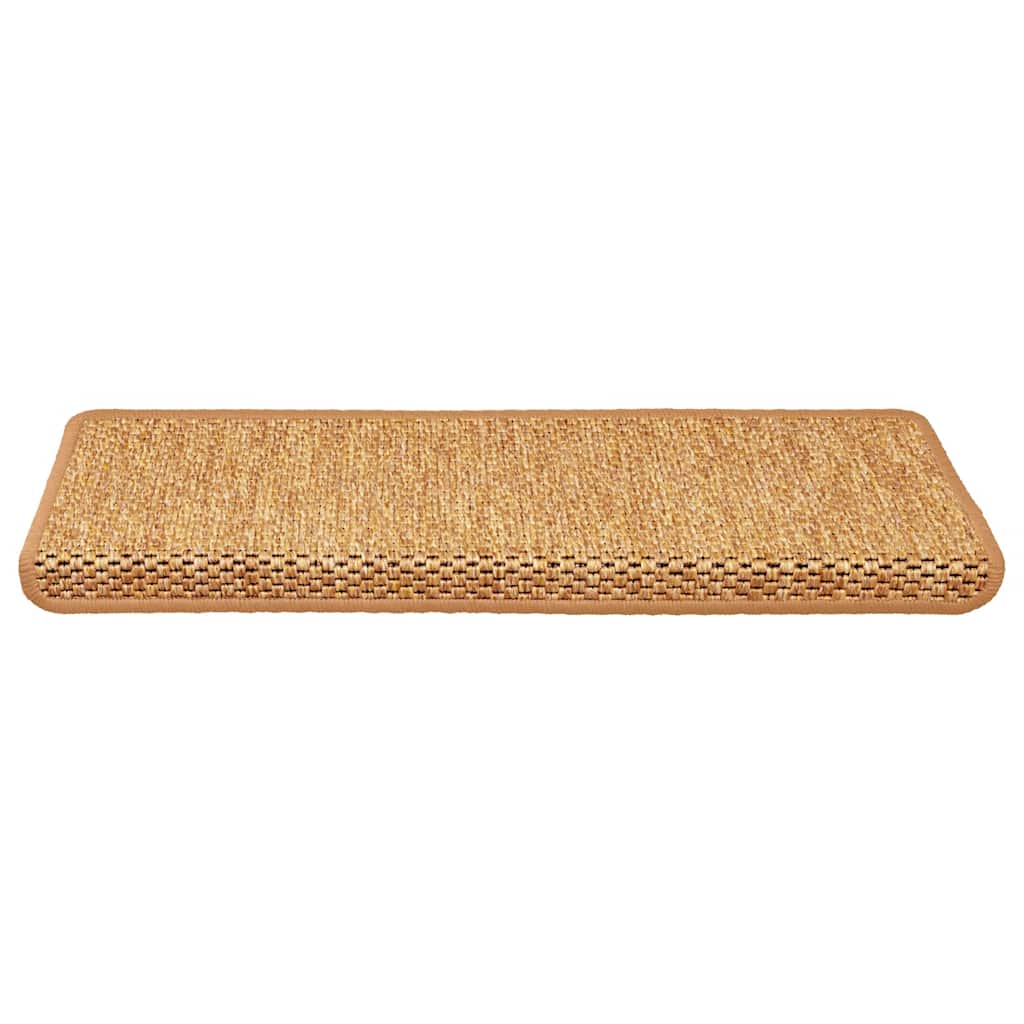Vidaxl Mat à escalier auto-adhésif 15 st sisal look 65x21x4 cm orange