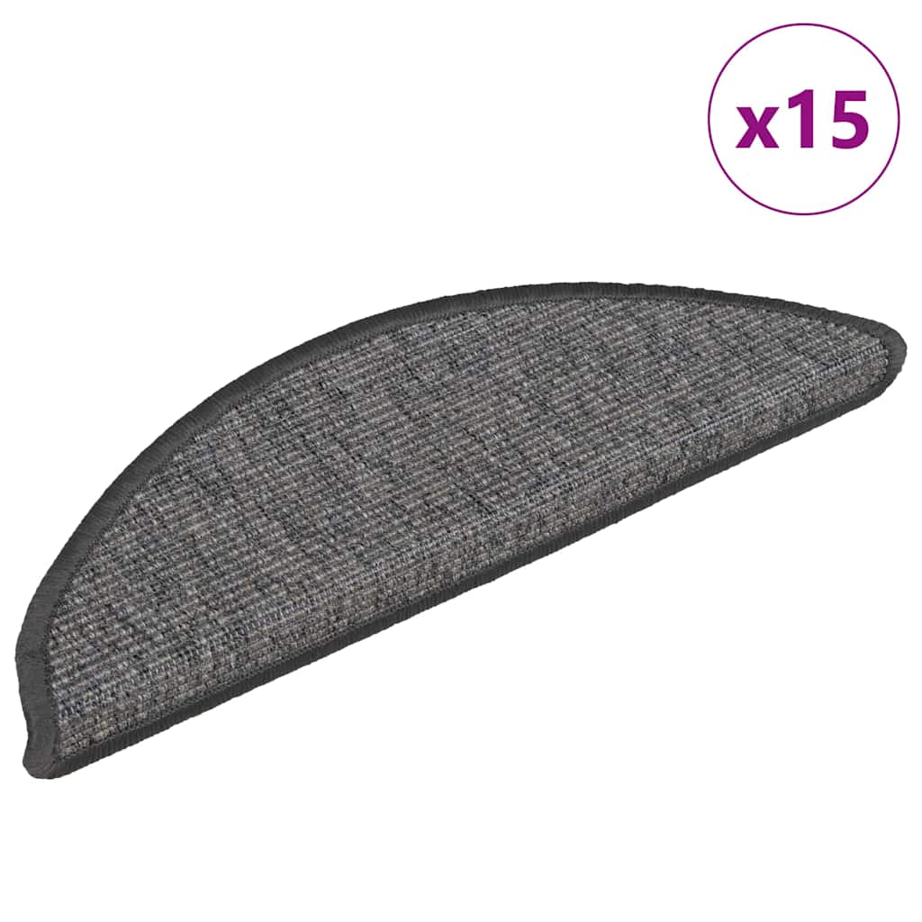 Vidaxx tapis d'escalier 15 pcs 56x17x3 cm beige et gris semi-circulaire