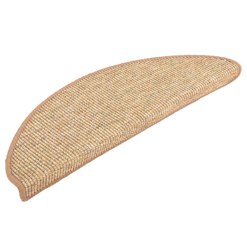 Mattes d'escalier Vidaxl 15 ST 56X17X3 cm Hémisphère brun clair