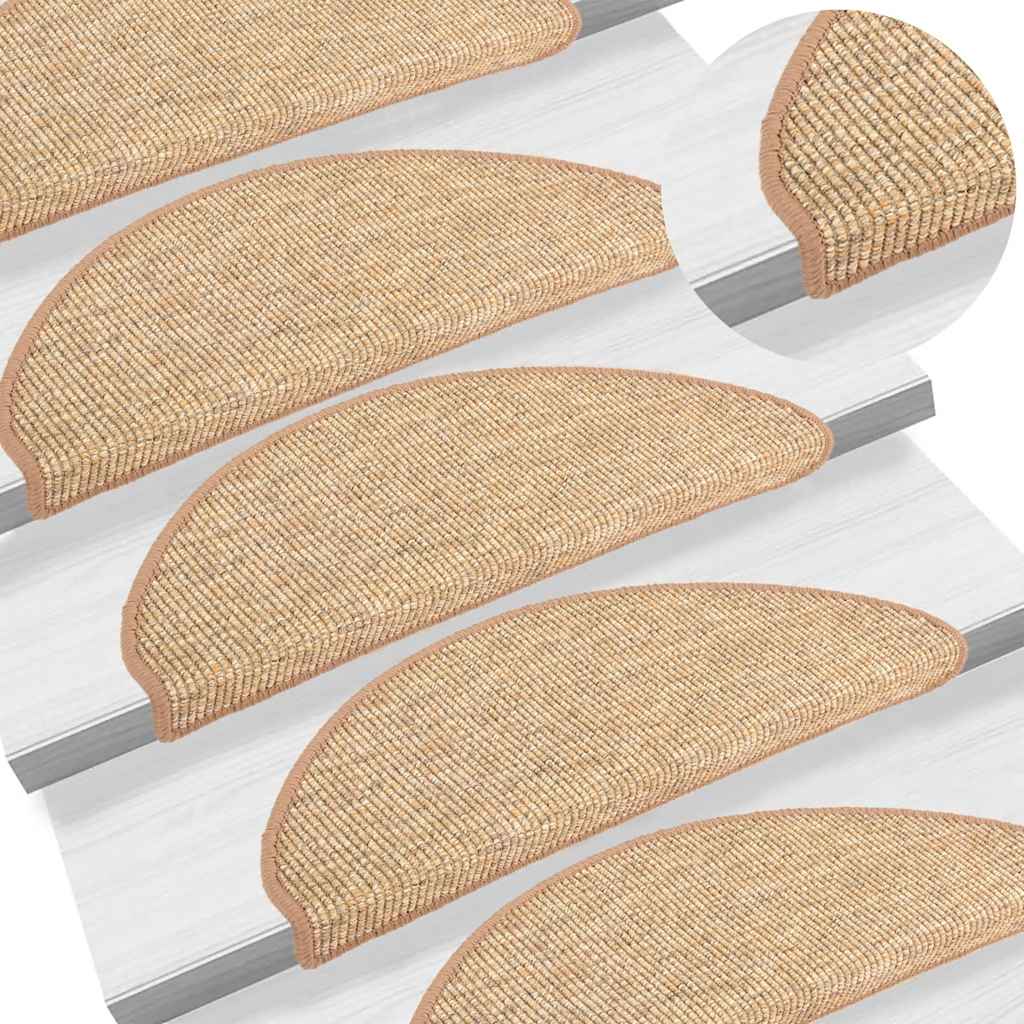 Mattes d'escalier Vidaxl 15 ST 56X17X3 cm Hémisphère brun clair