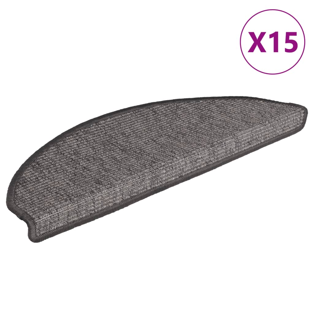 Mattes d'escalier Vidaxl 15 st 65x21x4 cm beige et hémisphère gris grand