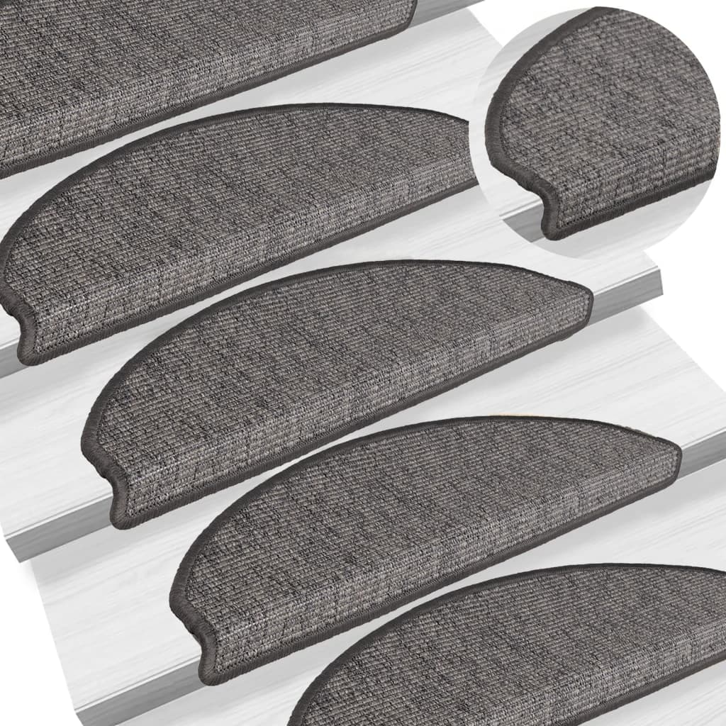 Mattes d'escalier Vidaxl 15 st 65x21x4 cm beige et hémisphère gris grand
