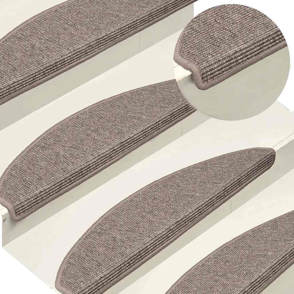 Vidaxx tapis d'escalier 15 pcs 65x21x4 cm beige foncé semi-circulaire grand