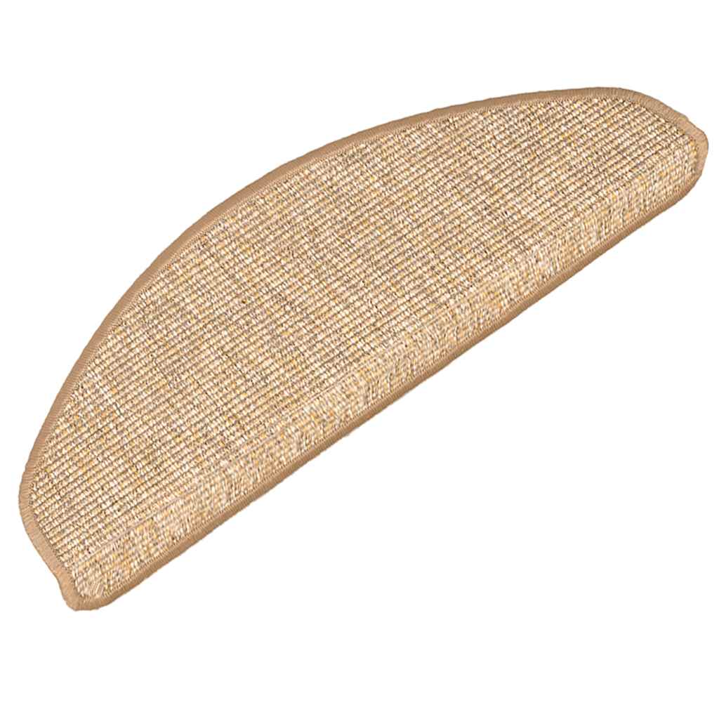 VidaXL Tapis d'escalier auto-adhésifs 15 pcs 65x21x4 cm marron clair