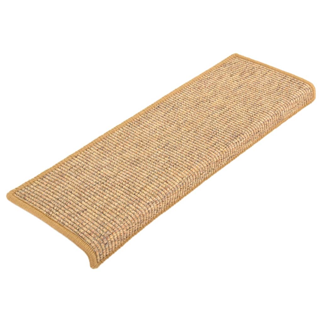 VidaXL tapis d'escalier 15 pcs 65x21x4 cm sisal bord rectangulaire