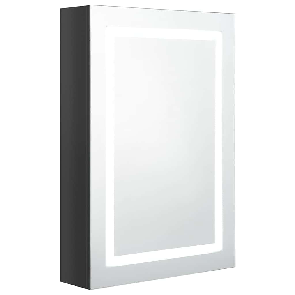 Vidaxl badkamerkast met spiegel led 50x13x70 cm glanzend zwart