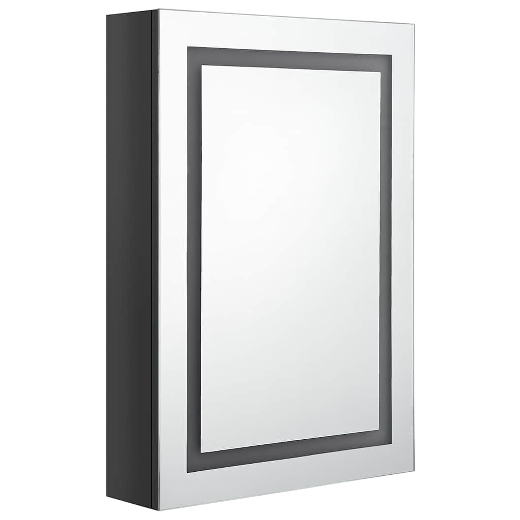 Vidaxl badkamerkast met spiegel led 50x13x70 cm glanzend zwart