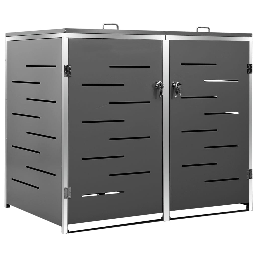 Stockage de conteneur Vidaxl Double 138x77.5x112,5 cm en acier inoxydable