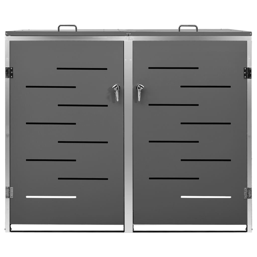 Stockage de conteneur Vidaxl Double 138x77.5x112,5 cm en acier inoxydable