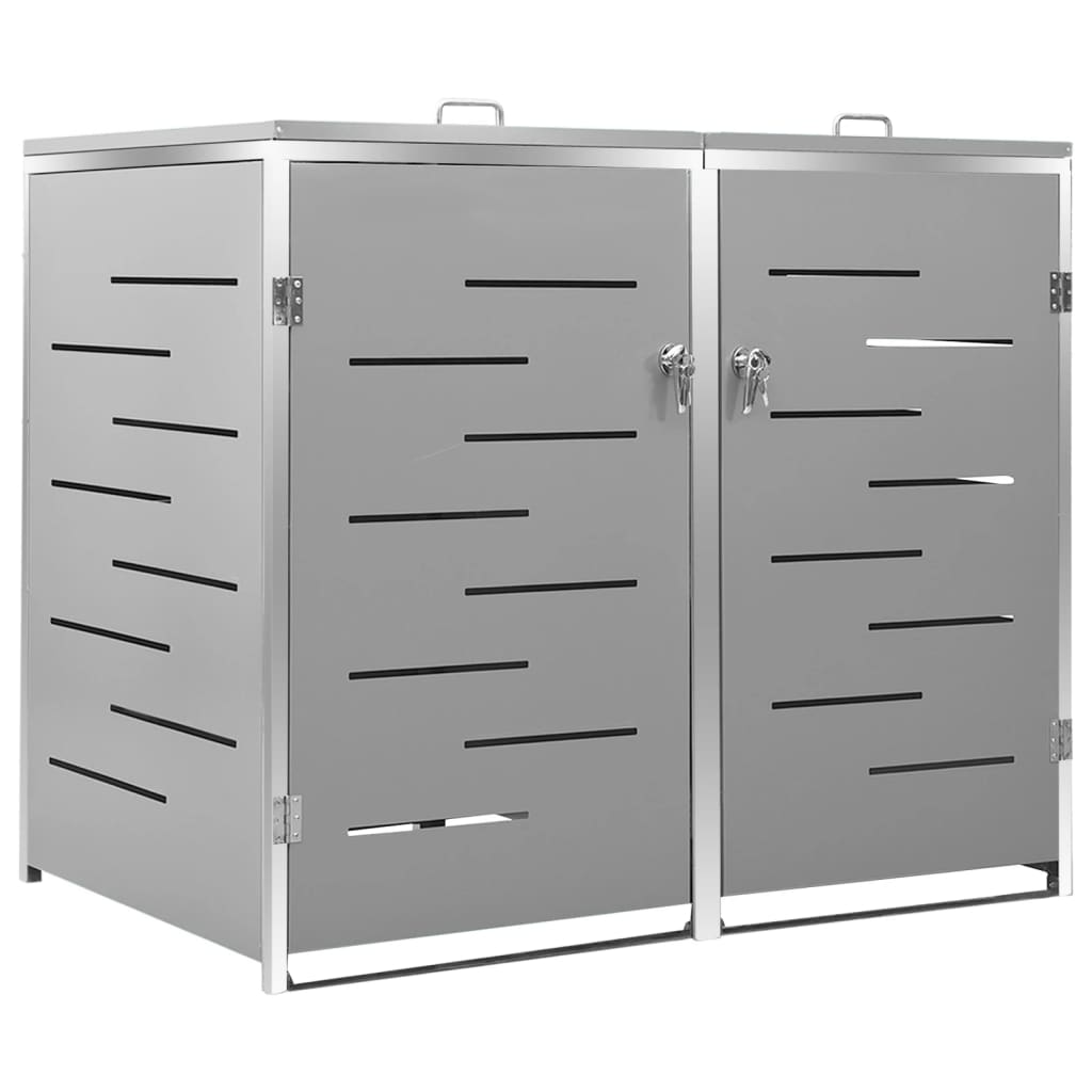 Stockage de conteneur Vidaxl Double 138x77.5x112,5 cm en acier inoxydable